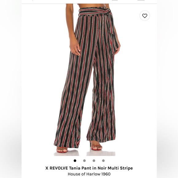 House of Harlow 1960 X Revolve Tania Pants and Arnound Top in Noir Stripe - Picture 2 of 15